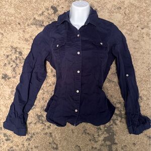 Old Navy Deep Blue Casual Button Up Shirt
